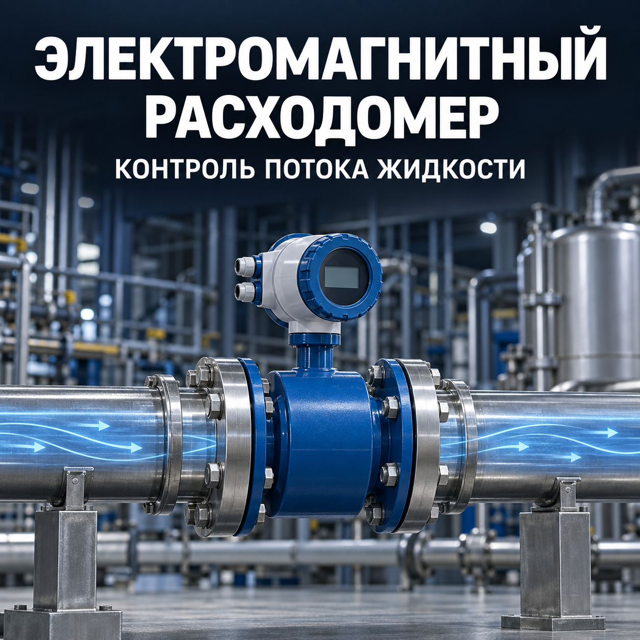 Электромагнитный расходомер для контроля потока жидкости Электромагнитный расходомер для контроля потока жидкости